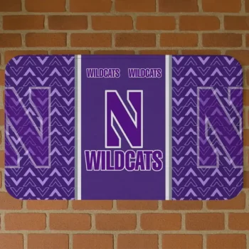 Northwestern Wildcats Chevron Stack Purple Doormat