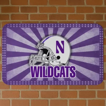 Northwestern Wildcats Helmet Centerpiece Purple Doormat