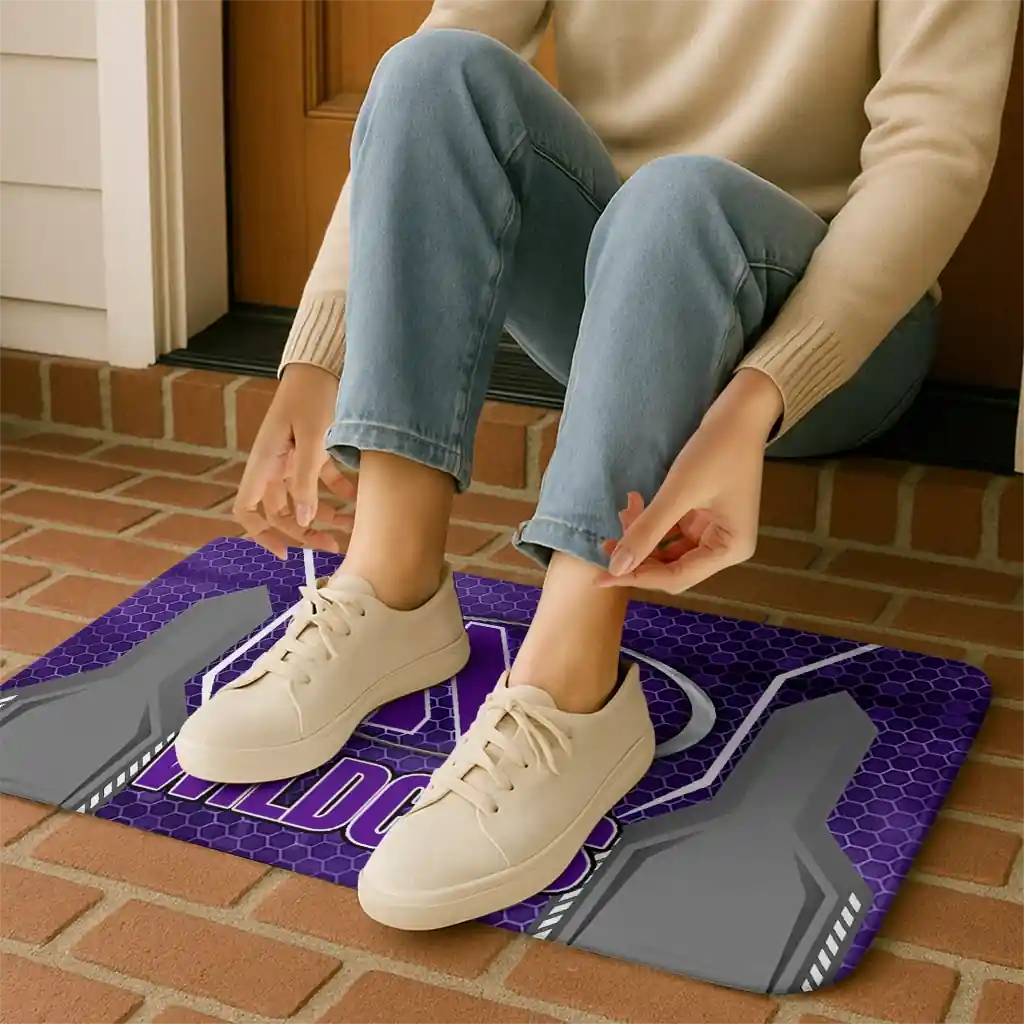 northwestern-wildcats-hexagon-oval-purple-doormat-top-rated.webp