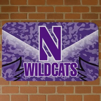 Northwestern Wildcats Layered Lines Purple Doormat