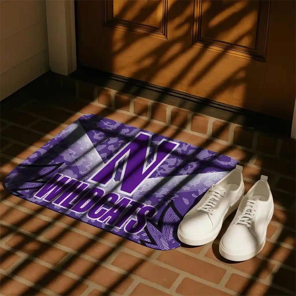 northwestern-wildcats-layered-lines-purple-doormat-trendy.webp