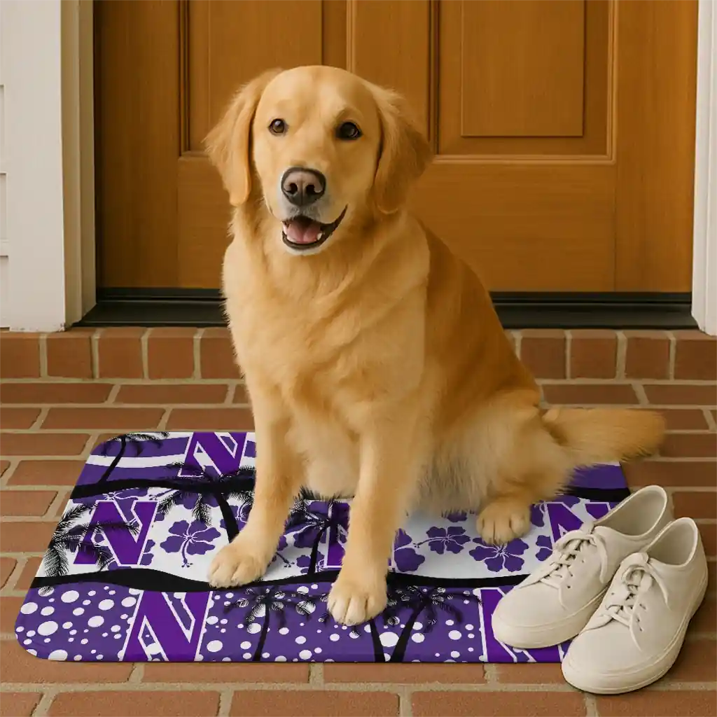 northwestern-wildcats-palm-silhouette-purple-black-doormat-high-quality.webp