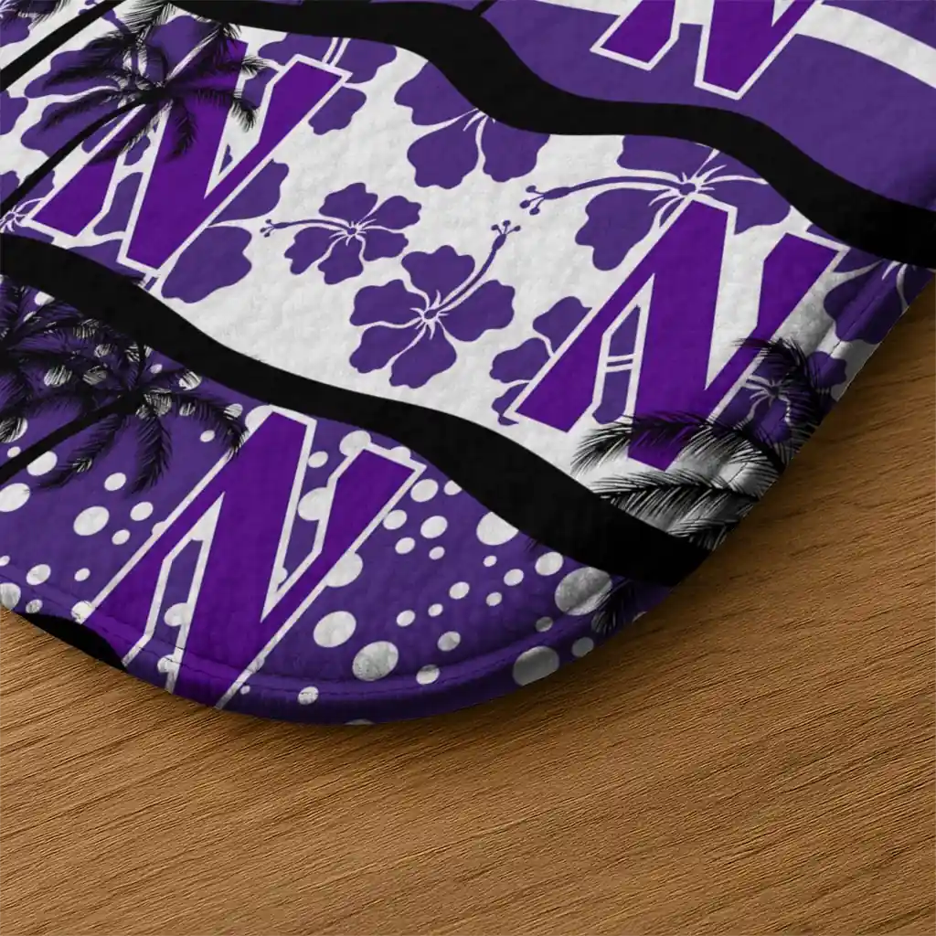 northwestern-wildcats-palm-silhouette-purple-black-doormat-latest-model.webp