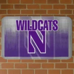 Northwestern Wildcats Pixel Blur Purple Doormat
