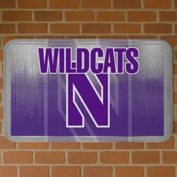 Northwestern Wildcats Pixel Blur Purple Doormat