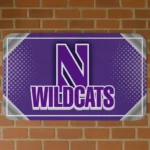 northwestern-wildcats-silver-halftone-purple-doormat-best-selling.webp