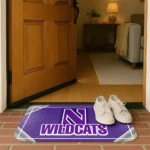 northwestern-wildcats-silver-halftone-purple-doormat-best-selling.webp