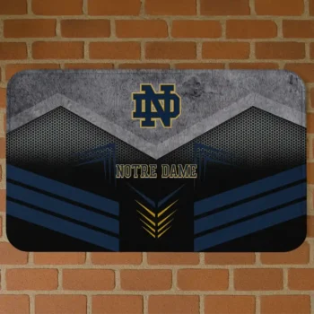 Notre Dame Fighting Irish Chevron Points Navy Black Doormat