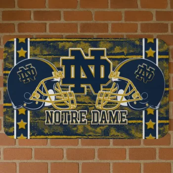 Notre Dame Fighting Irish Helmet Illustration Navy Doormat