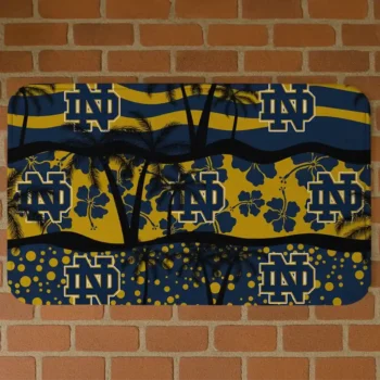 Notre Dame Fighting Irish Palm Silhouette Navy Black Doormat