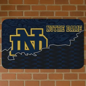 Notre Dame Fighting Irish Tribal Detailing Navy Black Doormat