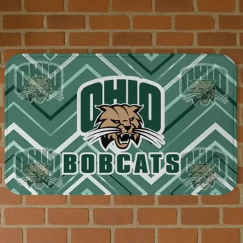 Ohio Bobcats Chevron Geometrics Green Doormat