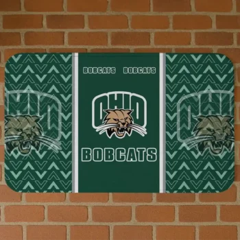 Ohio Bobcats Chevron Stack Green Doormat