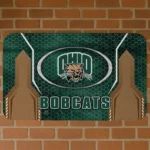 Ohio Bobcats Hexagon Oval Green Doormat