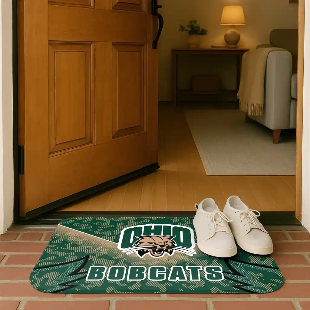 ohio-bobcats-layered-lines-green-doormat-fashion-forward.webp