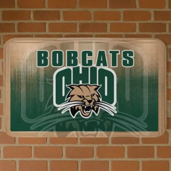 Ohio Bobcats Pixel Blur Green Doormat