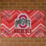 Ohio State Buckeyes Chevron Geometrics Scarlet Doormat