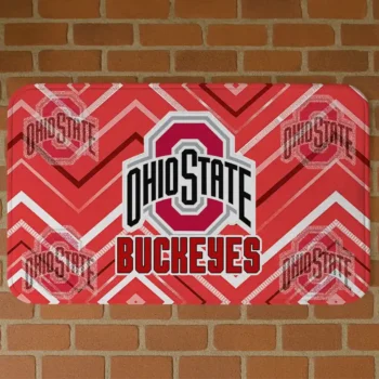Ohio State Buckeyes Chevron Geometrics Scarlet Doormat