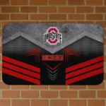 Ohio State Buckeyes Chevron Points Scarlet Black Doormat