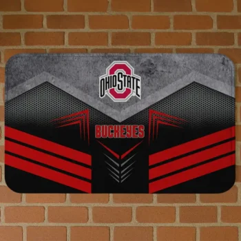Ohio State Buckeyes Chevron Points Scarlet Black Doormat