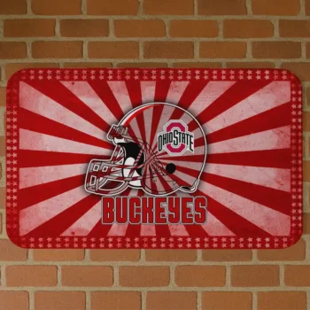 Ohio State Buckeyes Helmet Centerpiece Scarlet Doormat