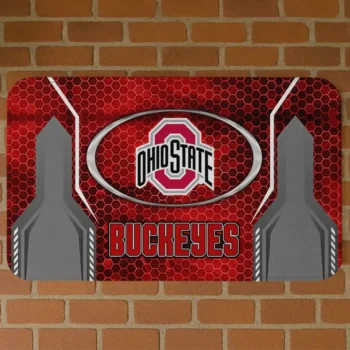 Ohio State Buckeyes Hexagon Oval Scarlet Doormat