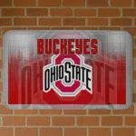 Ohio State Buckeyes Pixel Blur Scarlet Doormat