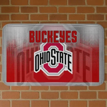 Ohio State Buckeyes Pixel Blur Scarlet Doormat
