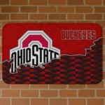 Ohio State Buckeyes Tribal Detailing Scarlet Black Doormat