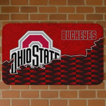 Ohio State Buckeyes Tribal Detailing Scarlet Black Doormat