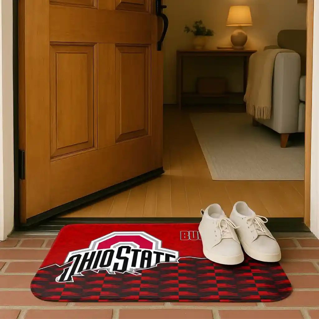 ohio-state-buckeyes-tribal-detailing-scarlet-black-doormat-fashion-forward.webp