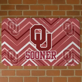 Oklahoma Sooners Chevron Geometrics Crimson Doormat