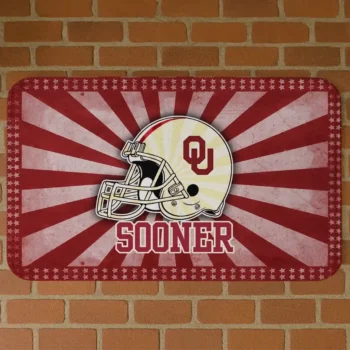 Oklahoma Sooners Helmet Centerpiece Crimson Doormat