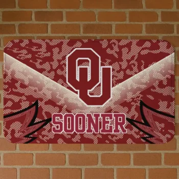 Oklahoma Sooners Layered Lines Crimson Doormat