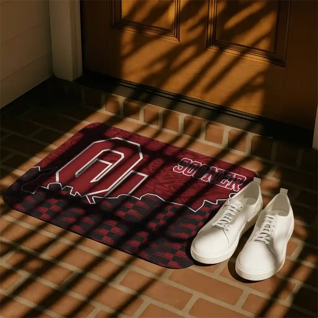 oklahoma-sooners-tribal-detailing-crimson-black-doormat-trendy.webp