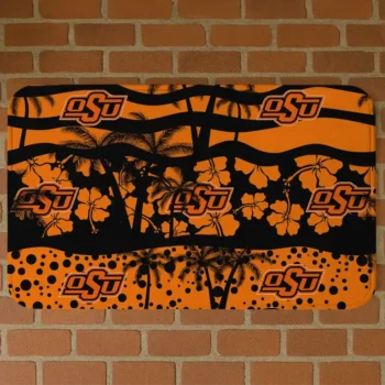 Oklahoma State Cowboys Palm Silhouette Orange Black Doormat