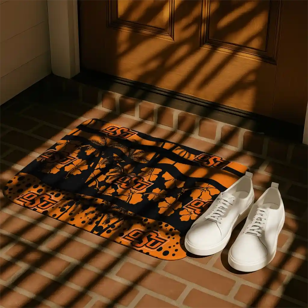 oklahoma-state-cowboys-palm-silhouette-orange-black-doormat-trendy.webp