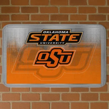 Oklahoma State Cowboys Pixel Blur Orange Doormat