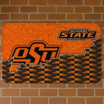 Oklahoma State Cowboys Tribal Detailing Orange Black Doormat