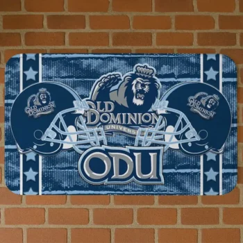 Old Dominion Monarchs Helmet Illustration Blue Doormat