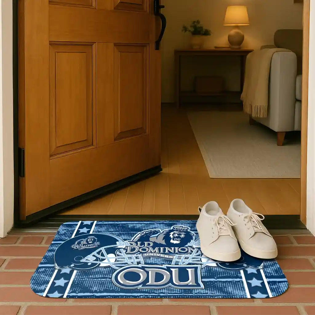 old-dominion-monarchs-helmet-illustration-blue-doormat-fashion-forward.webp