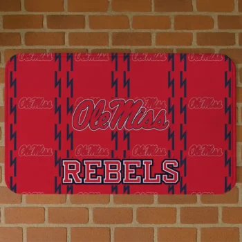 Ole Miss Rebels Bolt Row Red Doormat