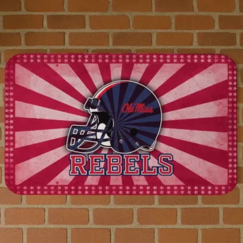 Ole Miss Rebels Helmet Centerpiece Red Doormat