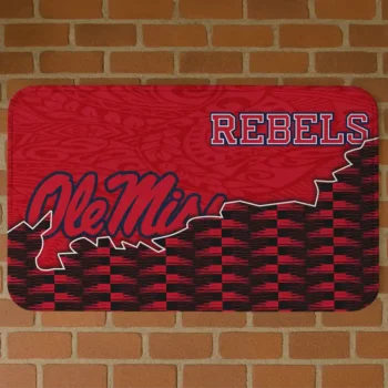 Ole Miss Rebels Tribal Detailing Red Black Doormat
