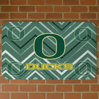 Oregon Ducks Chevron Geometrics Green Doormat