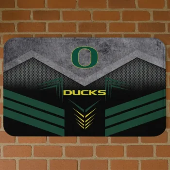 Oregon Ducks Chevron Points Green Black Doormat