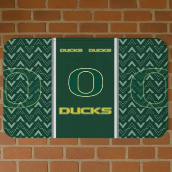 Oregon Ducks Chevron Stack Green Doormat