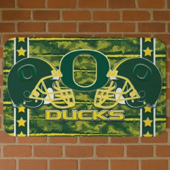 Oregon Ducks Helmet Illustration Green Doormat