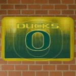 Oregon Ducks Pixel Blur Green Doormat