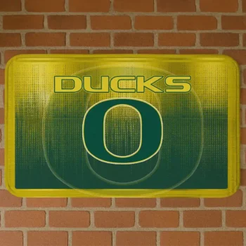 Oregon Ducks Pixel Blur Green Doormat